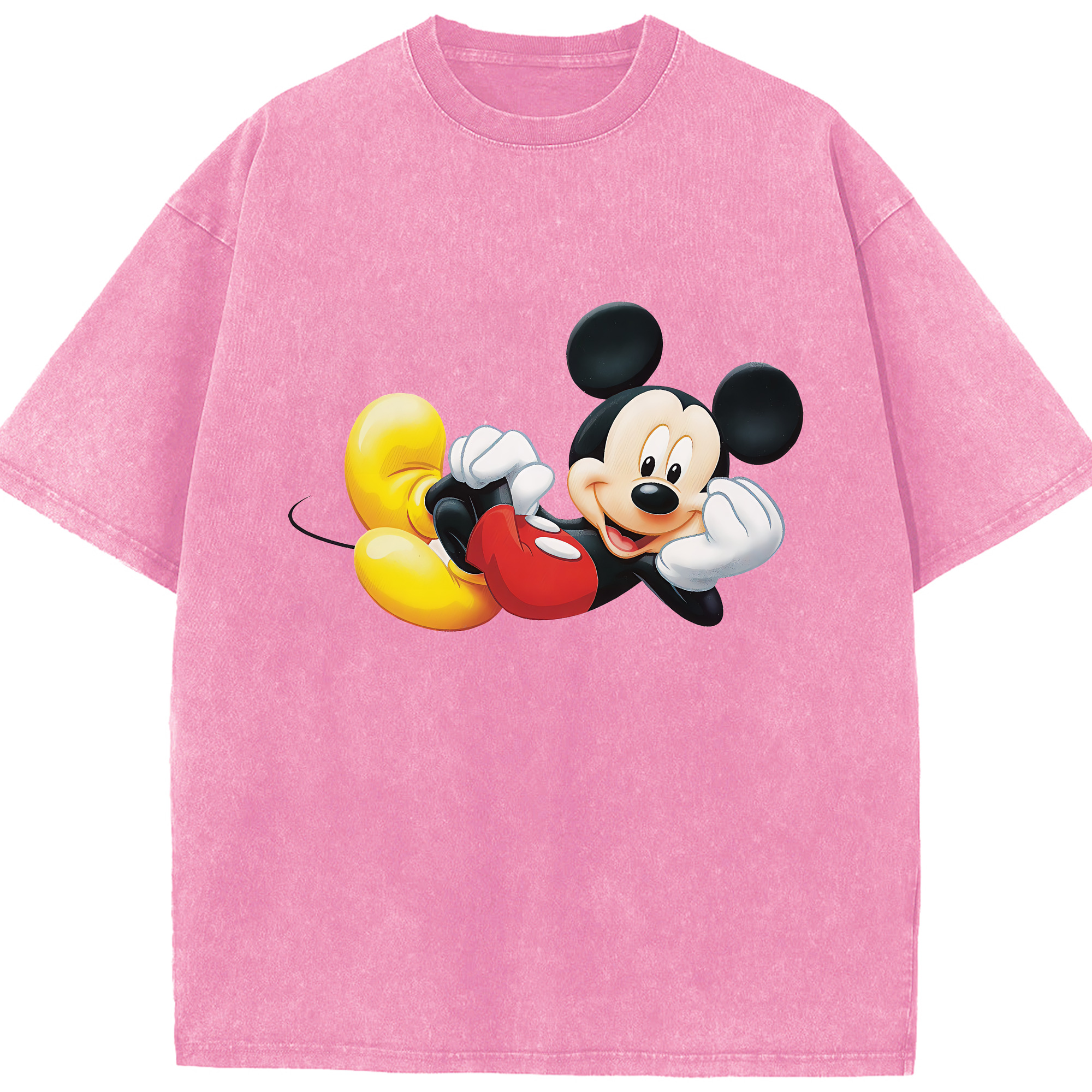 （画像用） ミッキーマウス Mickey Mouse 綿100% ヴィンテージ風 半袖Tシャツ（フロントプリント）